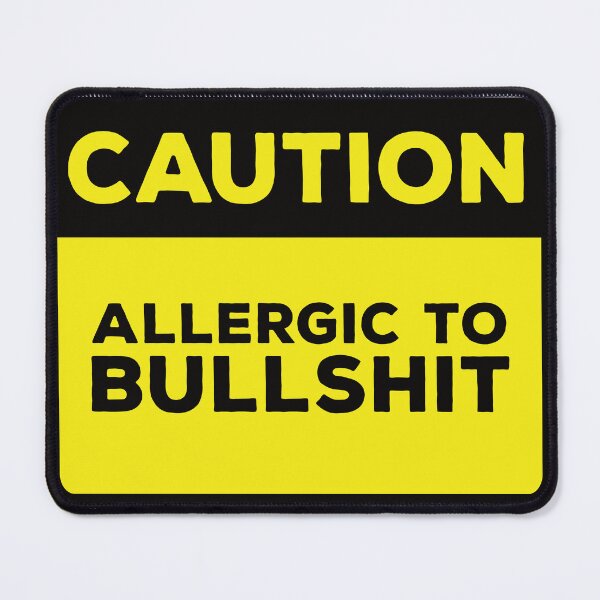 Item preview, Funny Yellow Road Sign - Caution Allergic to Bullshit designed and sold by Rhu Creations.