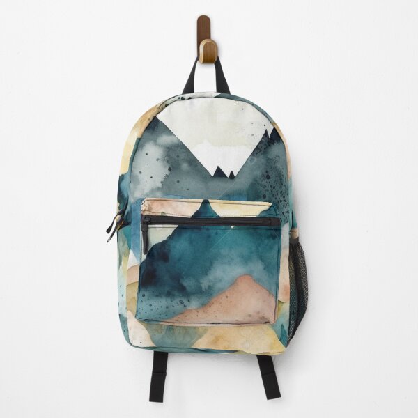 Item preview, Watercolor Mountain Peaks Pattern - Whimsical Blues and Beige Scenery designed and sold by stateofhuman.