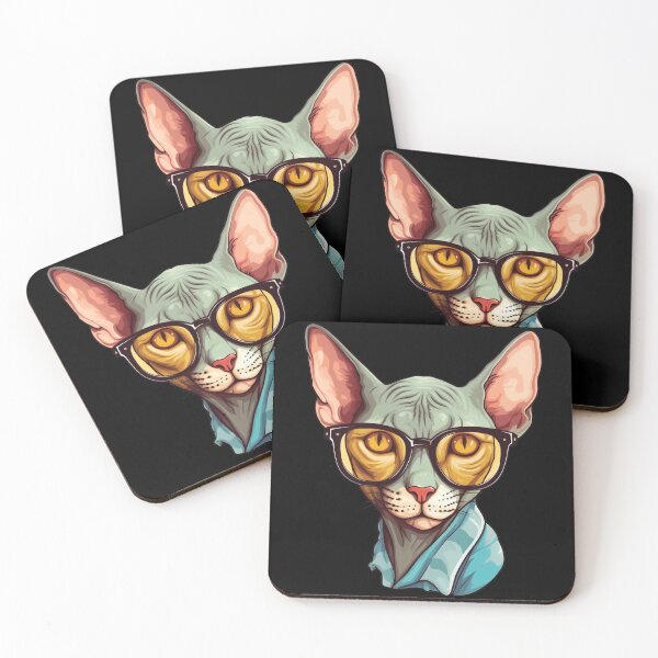 Item preview, Elegant Sphynx Cat in Glasses designed and sold by bellabitis.