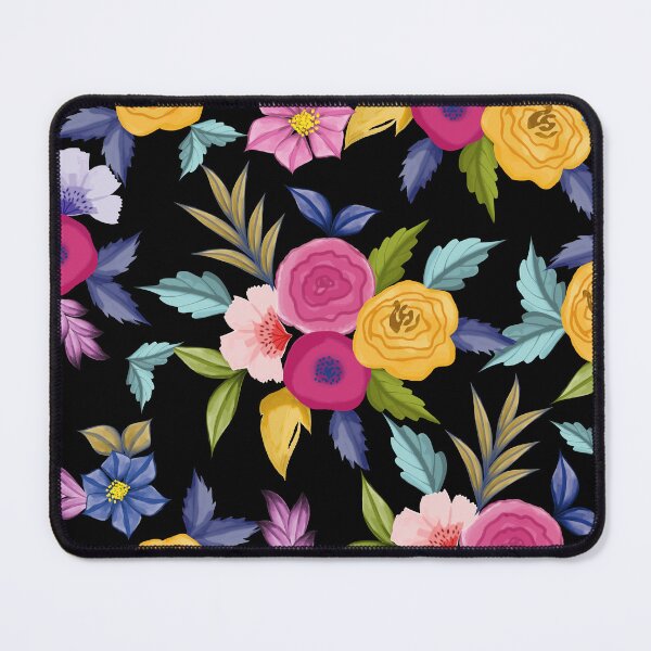 Item preview, Watercolor Floral Pattern On Black Background designed and sold by Ayesha Saleem.