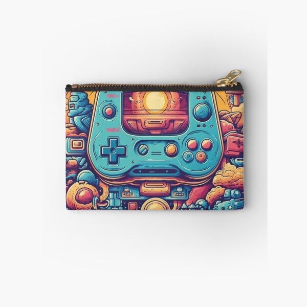Item preview, Retro Arcade Skies: Colorful 2D Illustration of Video Game Controller and Spaceships in the Sky - Massurrealism, Cabincore, NeoGeo Influences designed and sold by Bee Happy Creative™.