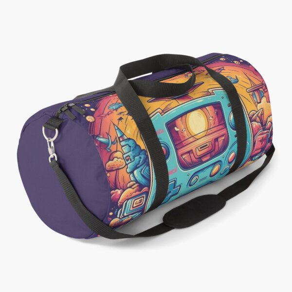 Item preview, Retro Arcade Skies: Colorful 2D Illustration of Video Game Controller and Spaceships in the Sky - Massurrealism, Cabincore, NeoGeo Influences designed and sold by Bee Happy Creative™.