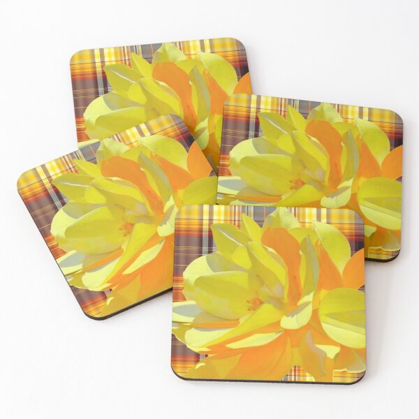 Item preview, Yellow Flower on Plaid designed and sold by Dana Roper.