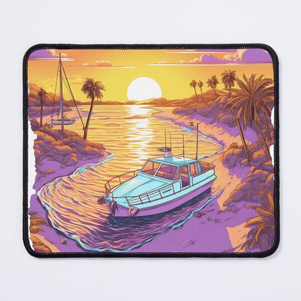 Item preview, Sunset Yacht Harbor: Retro T-Shirt Design designed and sold by SynthPrint.