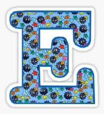 Soot Sprites Letter E Blue Sticker