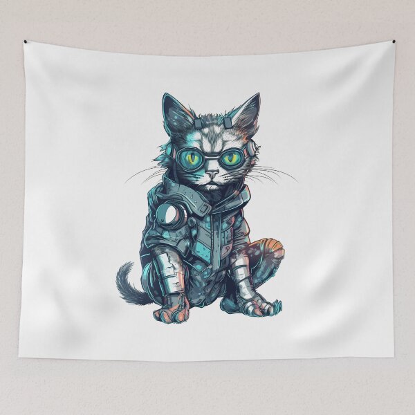 Item preview, Cyberpunk cat designed and sold by hamishby.