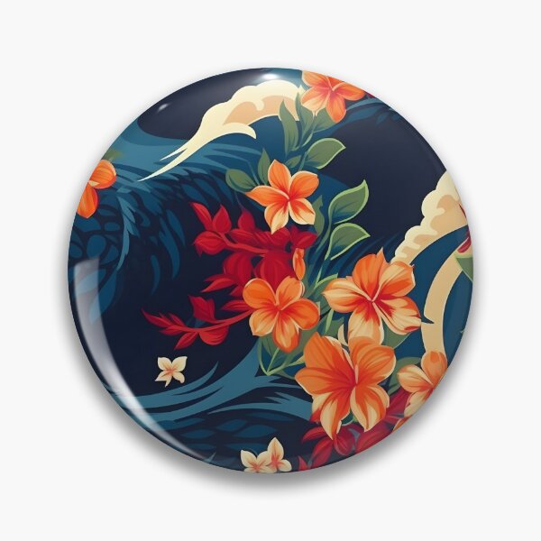Item preview, Vibrant Flowers and Waves designed and sold by PrintAlchemist.