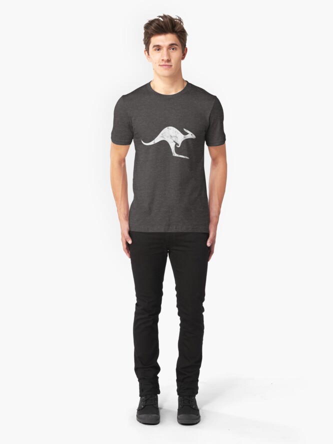 Alternate view of Canguro English Logo (White) Slim Fit T-Shirt