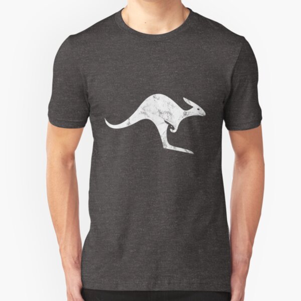 Canguro English Logo (White) Slim Fit T-Shirt