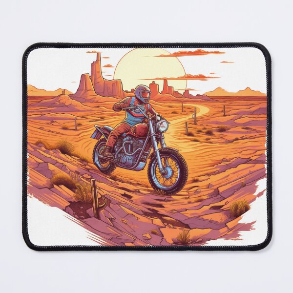Item preview, Desert Sunset Ride: Retro Motorcycle T-Shirt Design designed and sold by SynthPrint.