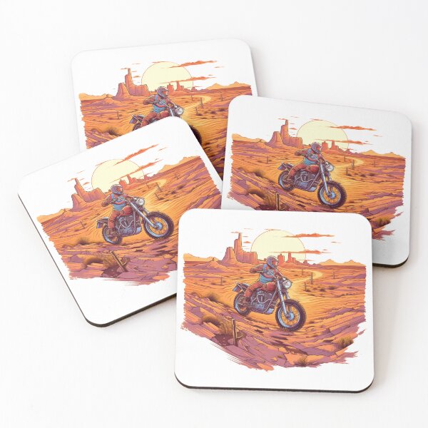 Item preview, Desert Sunset Ride: Retro Motorcycle T-Shirt Design designed and sold by SynthPrint.
