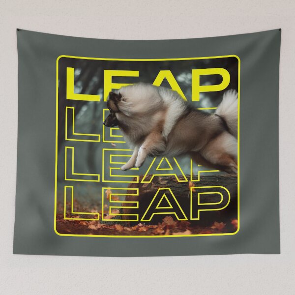 Item preview, Dog Leaping in an Autumn Forest - Motivational artwork - Dog Art designed and sold by Woof-n-Wear.