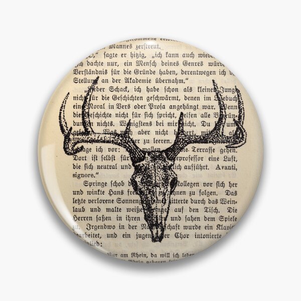 Item preview, Deer skull on a vintage page art designed and sold by Julianum.