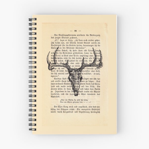 Item preview, Deer skull on a vintage page art designed and sold by Julianum.