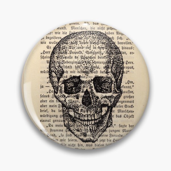 Item preview, Human skull on a vintage page art designed and sold by Julianum.