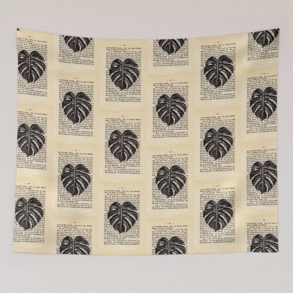 Item preview, Monstera leaf on a vintage page art designed and sold by Julianum.