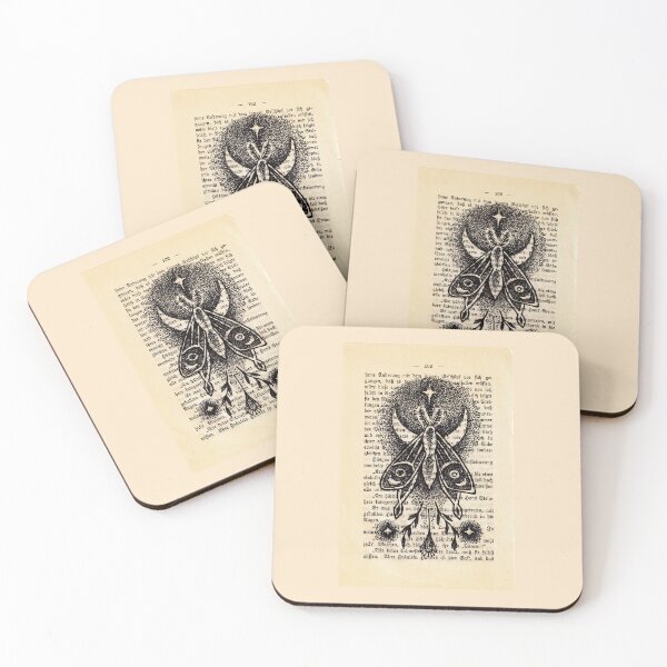 Item preview, Moon Moth on a vintage page art designed and sold by Julianum.