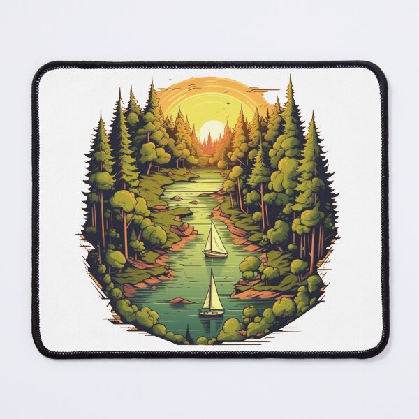 Item preview, Sunset River Encounter: Pixelart Sailboats designed and sold by SynthPrint.