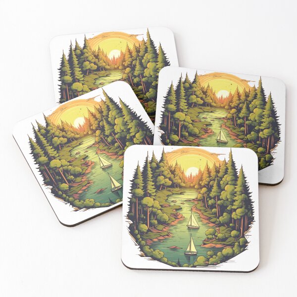 Item preview, Sunset River Encounter: Pixelart Sailboats designed and sold by SynthPrint.