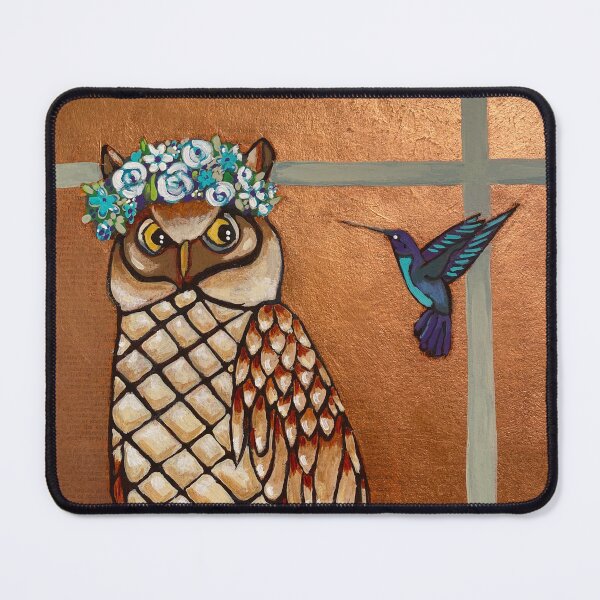Item preview, Owl on Copper with Hummingbird; Love Your Neighbor designed and sold by CindyGrosch.
