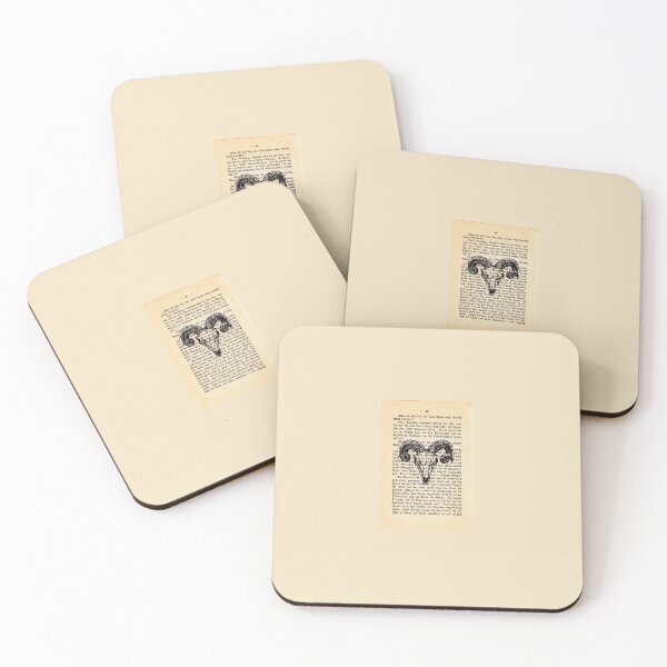 Item preview, Ram skull on a vintage page art designed and sold by Julianum.