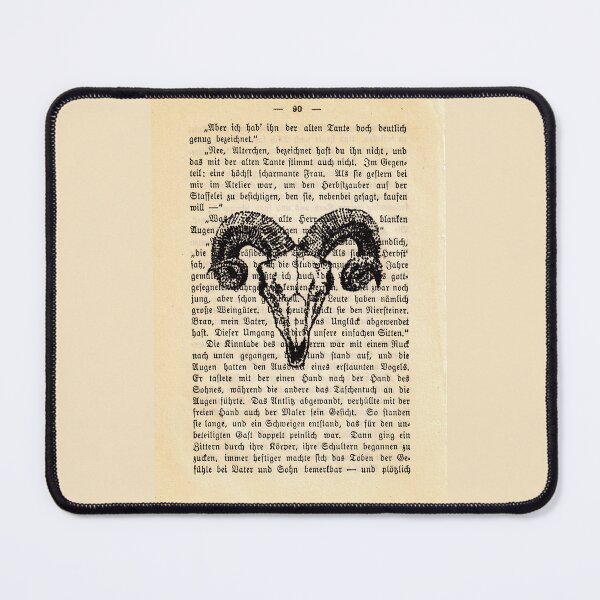 Item preview, Ram skull on a vintage page art designed and sold by Julianum.