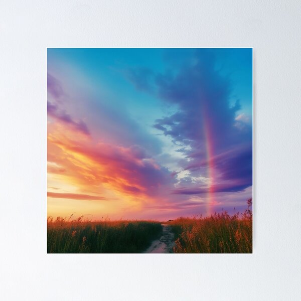 Item preview, Vibrant Summer Sunset with Rainbow designed and sold by Fragpop.