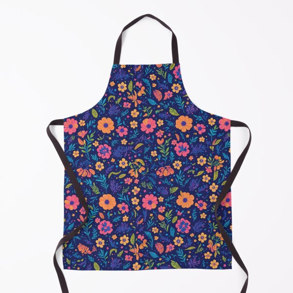 Item preview, Bold floral artistic pattern for flowers lovers / navy blue pink and orange nature theme retro floral pattern / floral elegance / spring vibes / garden lovers designed and sold by Pixar23.
