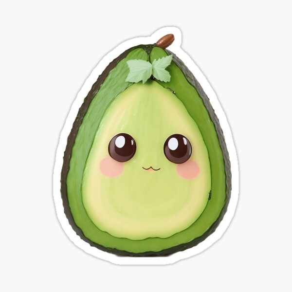 Cute funny toast and glasses, yummy Kawaii avocado' Sticker