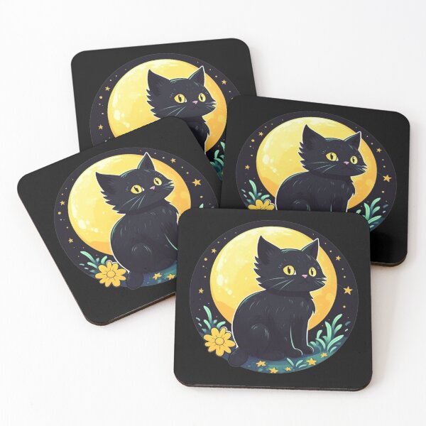 Item preview, Black cat in front of the moon designed and sold by Lillypot-Prints.
