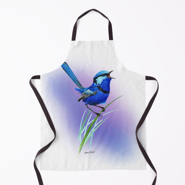 Item preview, Australian Blue FairyWren on blue designed and sold by ArtbySmith.