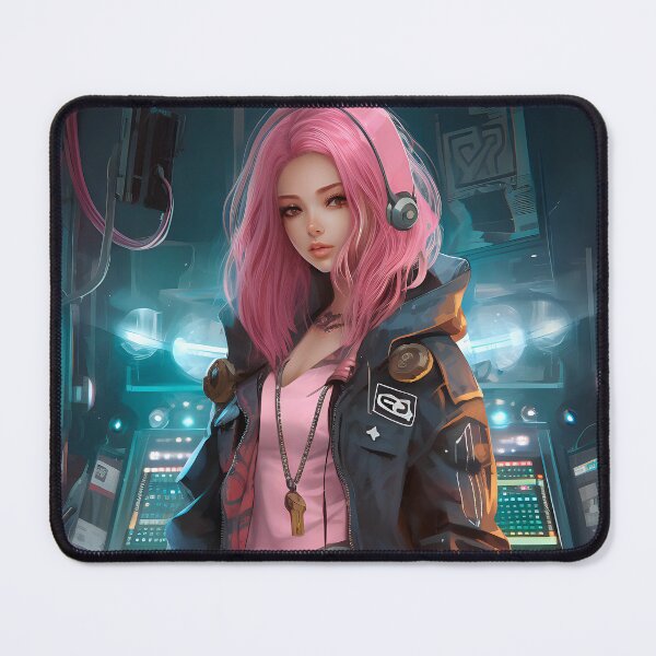 Item preview, Enchanting Cyberpunk Anime Girl - Pink Hair, Fantasy Art by Nagasawa Rosetsu designed and sold by CinEmmaDesign.