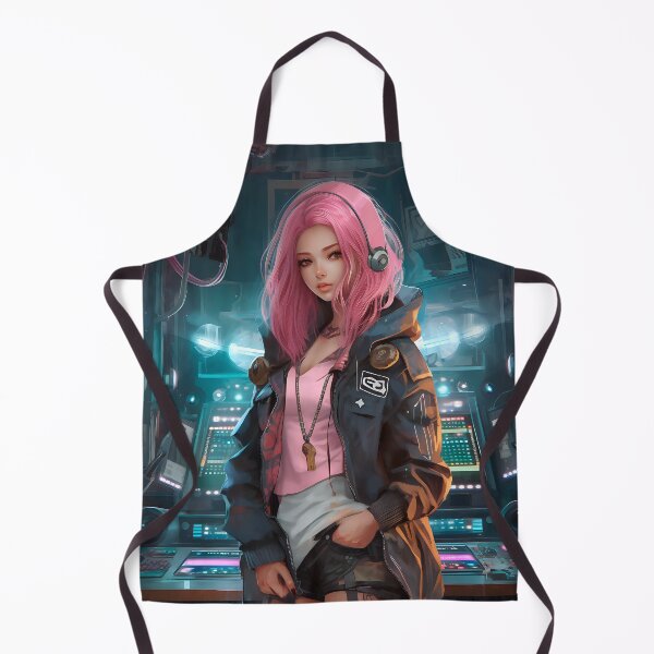 Item preview, Enchanting Cyberpunk Anime Girl - Pink Hair, Fantasy Art by Nagasawa Rosetsu designed and sold by CinEmmaDesign.