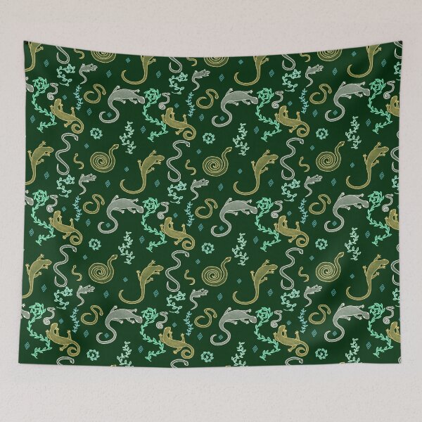 Item preview, Snakes And Lizards Pattern (Green) designed and sold by InkyFlower.