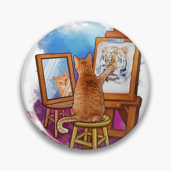 Item preview, Cat Painting Lion Artistic Animals Lover designed and sold by VHAArt.