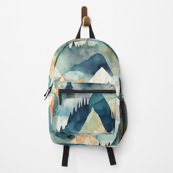 Item preview, Watercolor Mountain Peaks Pattern - Adventurous Blues and Beige Scenery, Colorado & Utah inspired designed and sold by stateofhuman.