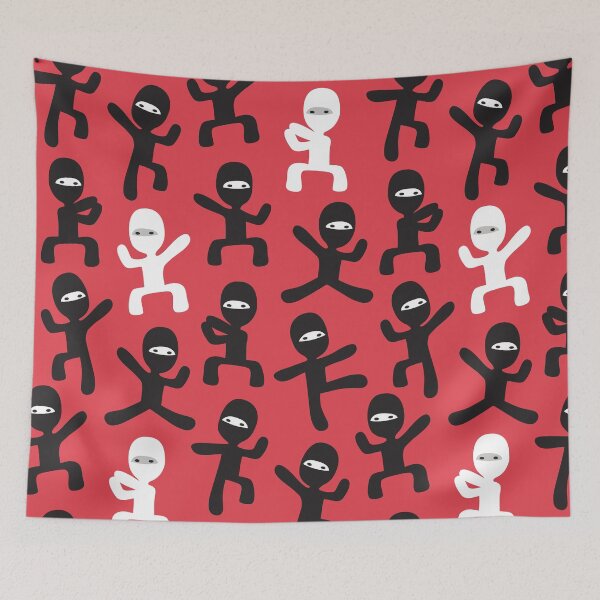 Item preview, ninjas - black and white on red designed and sold by littlearrow.