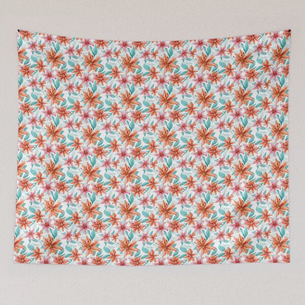 Item preview, Lilies for Lily Orange Pink Small designed and sold by illustratious.