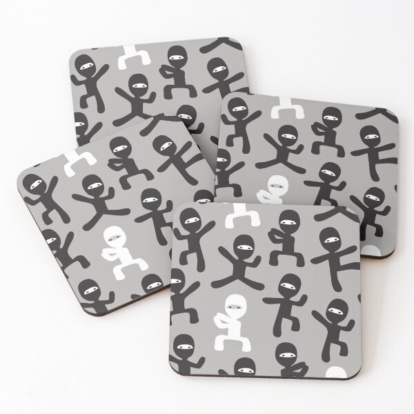 Item preview, ninjas - black and white on gray designed and sold by littlearrow.