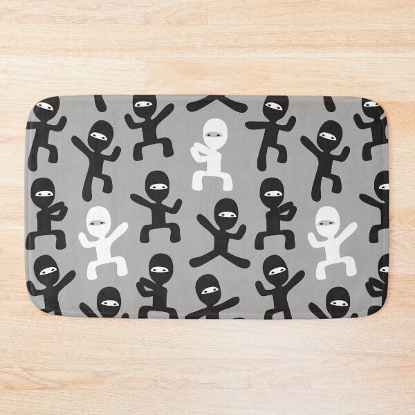 Item preview, ninjas - black and white on gray designed and sold by littlearrow.