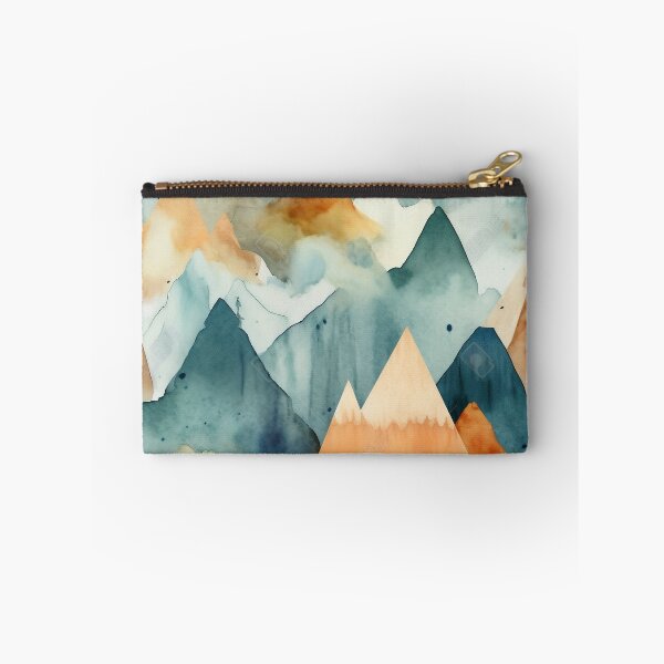 Item preview, Watercolor Mountain Peaks Pattern - Whimsical Blues and Beige Scenery designed and sold by stateofhuman.