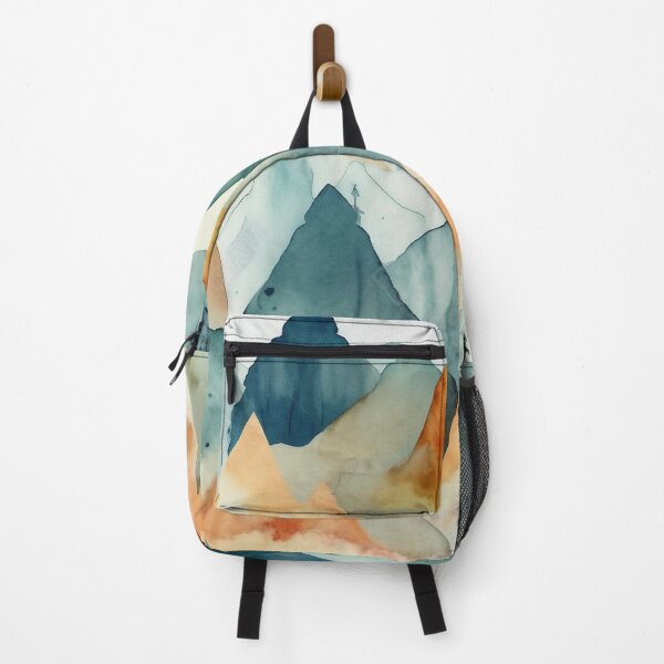 Item preview, Watercolor Mountain Peaks Pattern - Whimsical Blues and Beige Scenery designed and sold by stateofhuman.