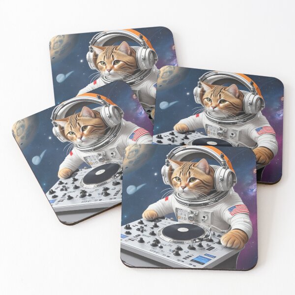 Item preview, disc jockey astronsut cat designed and sold by mextrance.