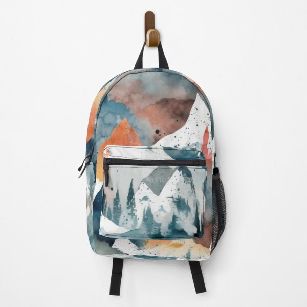 Item preview, Watercolor Mountain Peaks Pattern - Whimsical Blues and Beige Scenery designed and sold by stateofhuman.