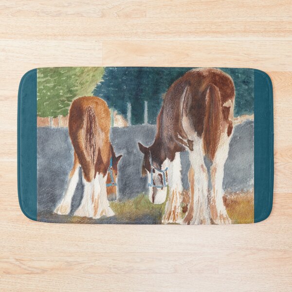 Item preview, Pasture Butties, Two Clydesdale Colts in Winter Sunlight designed and sold by The Elderberry Blossom.