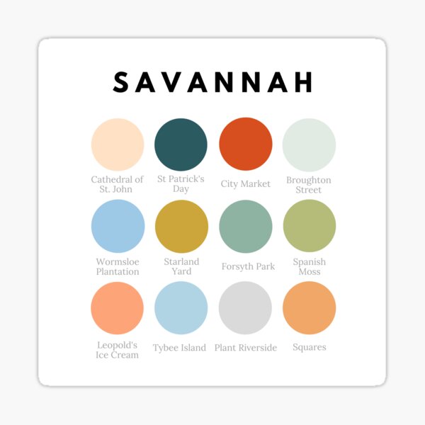 "Savannah Color Palette" Sticker for Sale by annesleyemma Redbubble