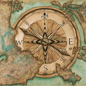 Antique Nautical Ship Compass Map Metal Print by Joy of Life Arts Gallery -  Pixels