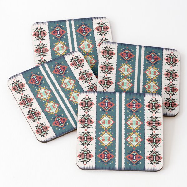 Item preview, Mexican style modern Ikat geometric folklore ornament with diamonds. Tribal ethnic vector texture. seamless striped pattern in Aztec style.Indian,Gypsy,African rug. Bohemian. designed and sold by Natji-Arts.