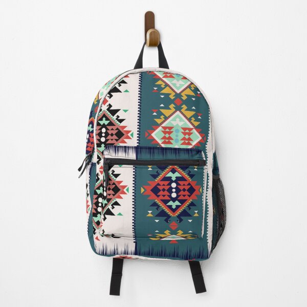 Item preview, Mexican style modern Ikat geometric folklore ornament with diamonds. Tribal ethnic vector texture. seamless striped pattern in Aztec style.Indian,Gypsy,African rug. Bohemian. designed and sold by Natji-Arts.