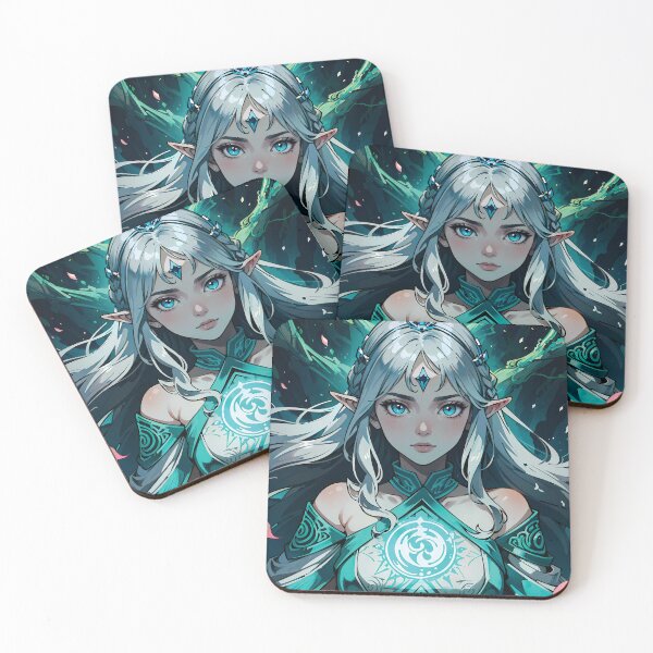 Item preview, Elf Sorceress with Silver Braided Hair designed and sold by ByteyCreatives.